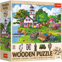Puzzle 500 Drewniane Letnia przystań Trefl