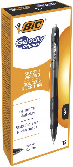 Pióro żelowe Velocity Gel czarny (12szt) BIC