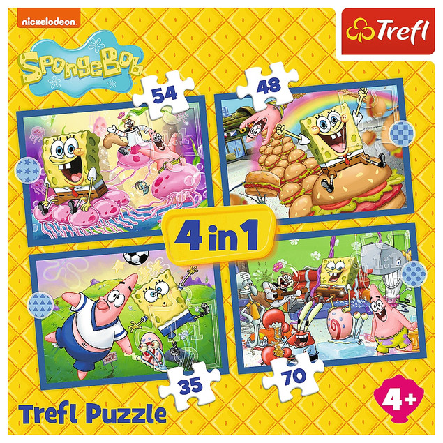 Puzzle Trefl 207 elementów Puzzle 4w1 Podwodne życie SpongeBoba