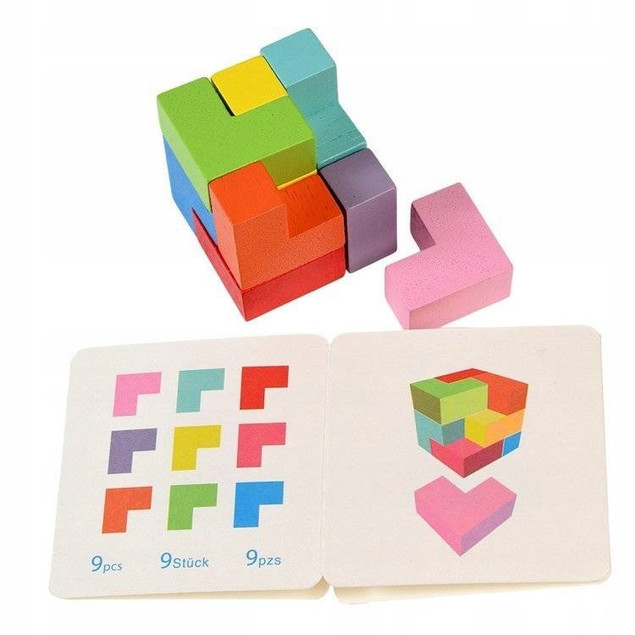 Puzzle Drewniane 3D Kostka Tetris Rex London