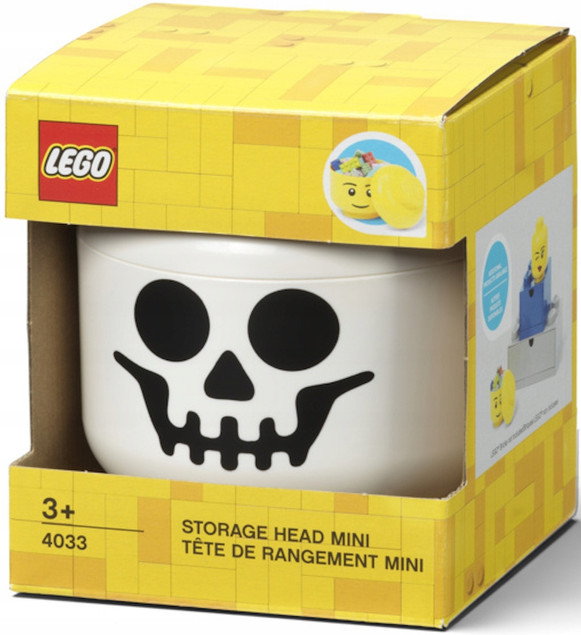 LEGO Pojemnik Głowa Mini Szkielet Minifigurki Ø10x12cm – Organizer