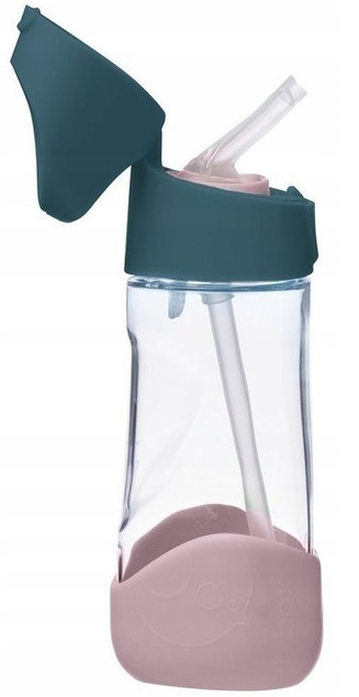 b.box Butelka tritanowa ze słomką Indigo Rose 450 ml