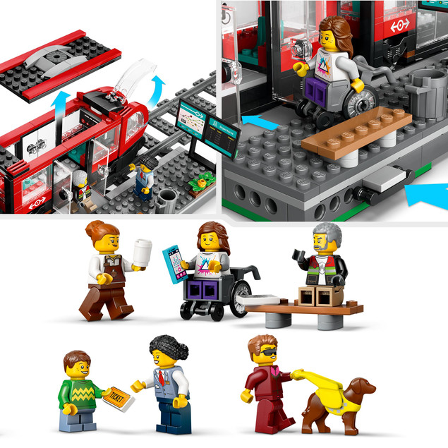 LEGO City 60423 Tramwaj Miejski ze Stacją – Zestaw dla Dzieci 7+