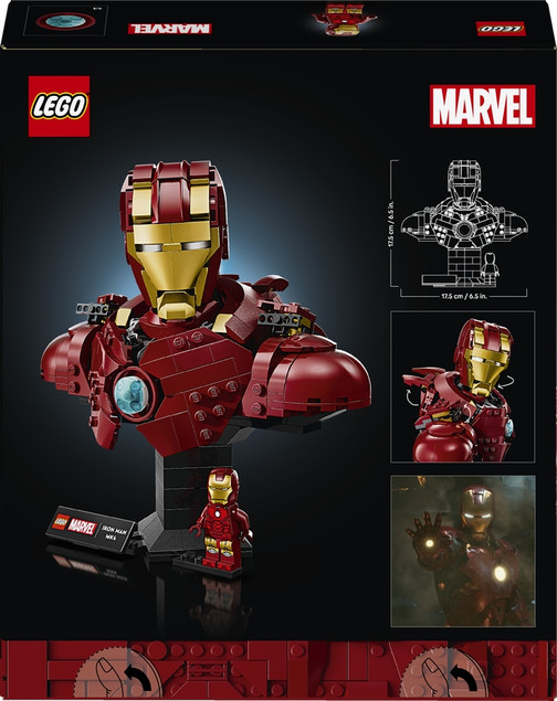 LEGO 76327 Marvel Popiersie Iron Man MK4 Model Kolekcjonerski