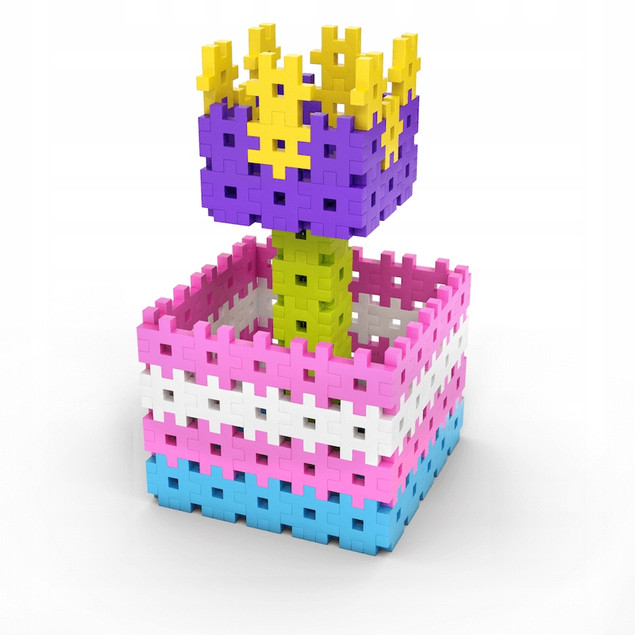 Klocki Konstrukcyjne Meli Basic Pink Wafle 600 el. 3+