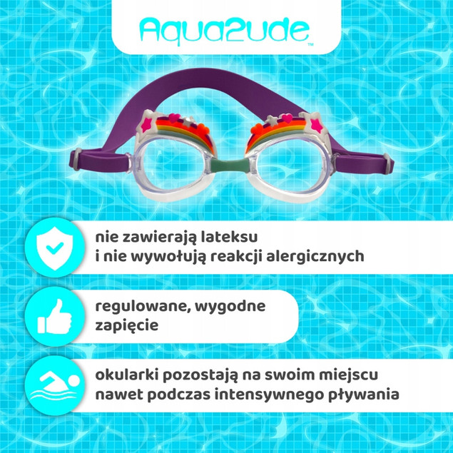 Bling2o: Aqua2ude okulary do pływania dla dzieci TĘCZA Z GWIAZDKAMI 3+