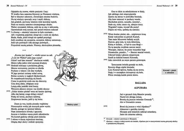Konrad Wallenrod Lektura Z Opracowaniem Adam Mickiewicz TW Greg