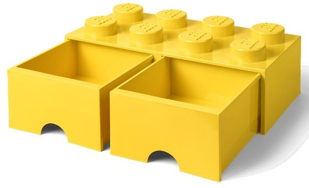 LEGO Brick Drawer 8 Pojemnik Klocek z Szufladami Żółty