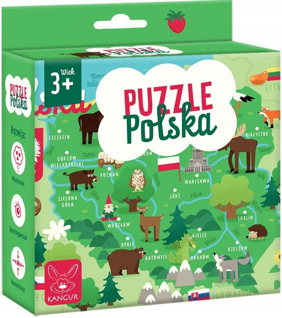 Puzzle Polska 30 elementów Kangur dla dzieci 3+