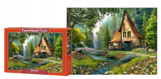 Puzzle 2000 Układanka Krajobraz CHATA MUCHOMORA Natura Las 9+ Castorland
