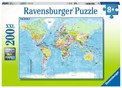 Puzzle Ravensburger 200 elementów Mapa świata XXL