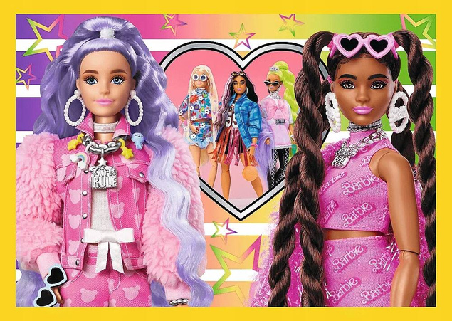 Puzzle 4w1 Układanka Wesoły Świat BARBIE Lalki Laleczki 4+ Trefl 34626