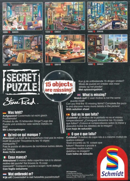 Puzzle Schmidt Spiele Secret Grandma's Room 1000 el. | Znajdź 15 Różnic