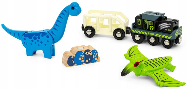 Kolejka Brio na Baterie z Dinozaurami i Świetlnymi Efektami