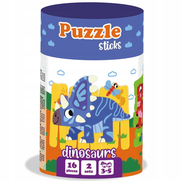 Puzzle Patyczki Roter Kafer Dinozaury 16 el. Edukacyjna Układanka dla Dzieci