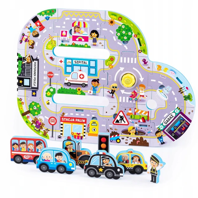 Miękkie puzzle z pojazdami