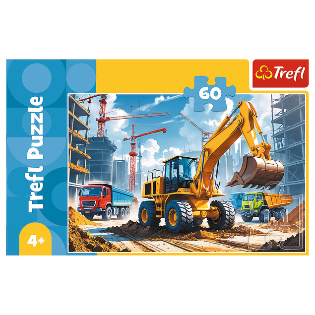 Trefl 17406 Puzzle 60 Koparka na budowie
