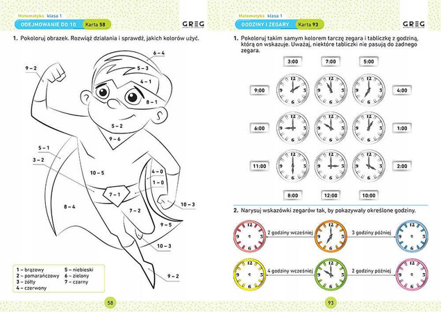 Matematyka. Karty pracy w szkole i w domu. Klasa 1