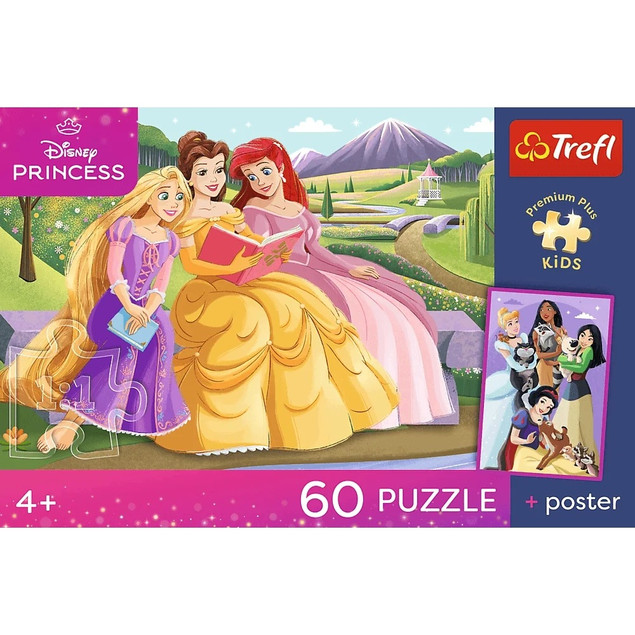 Trefl Puzzle PPK, Disney Princess 60 el. Siła w koronie + plakat