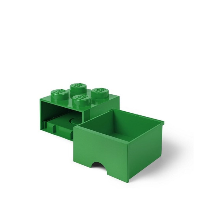 LEGO Pudełko Storage Box 4 z Szufladą Ciemnozielone
