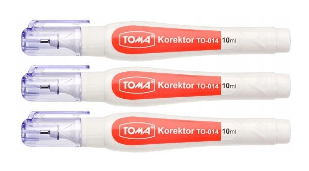 Korektor w Pisaku TOMA 10ml Metalowa Końcówka x3