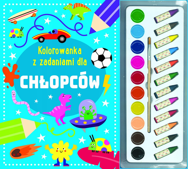 Kolorowanka z zadaniami dla chłopców Praca zbiorowa
