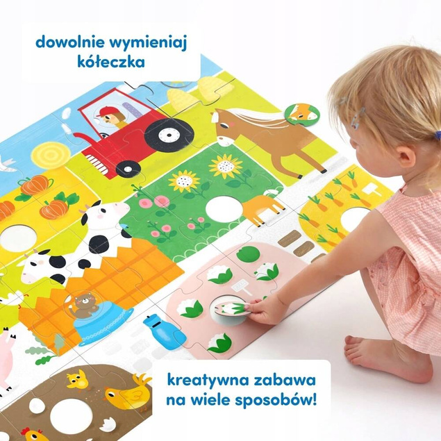 Duże Puzzle z dziurką Wieś CzuCzu 2+ Czu Czu