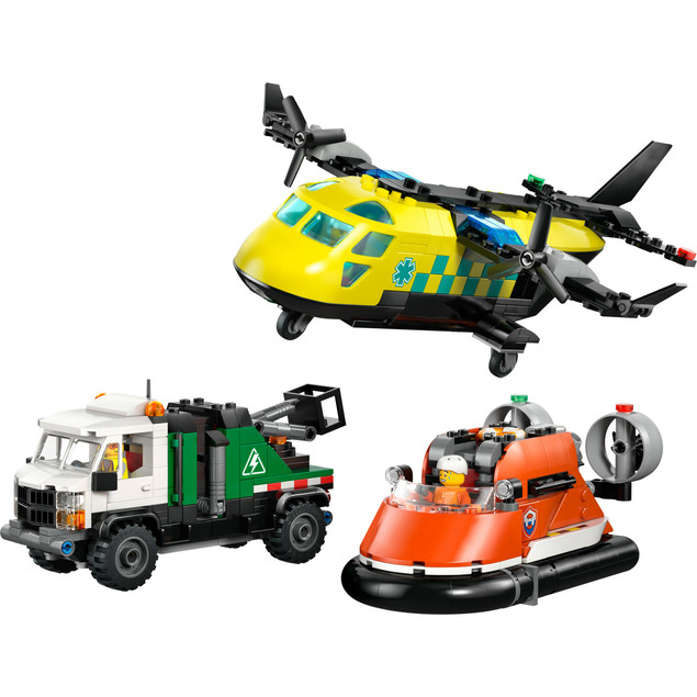 LEGO City 60505 Zestaw Ratunkowy 3w1: Samolot, Ciężarówka, Poduszkowiec