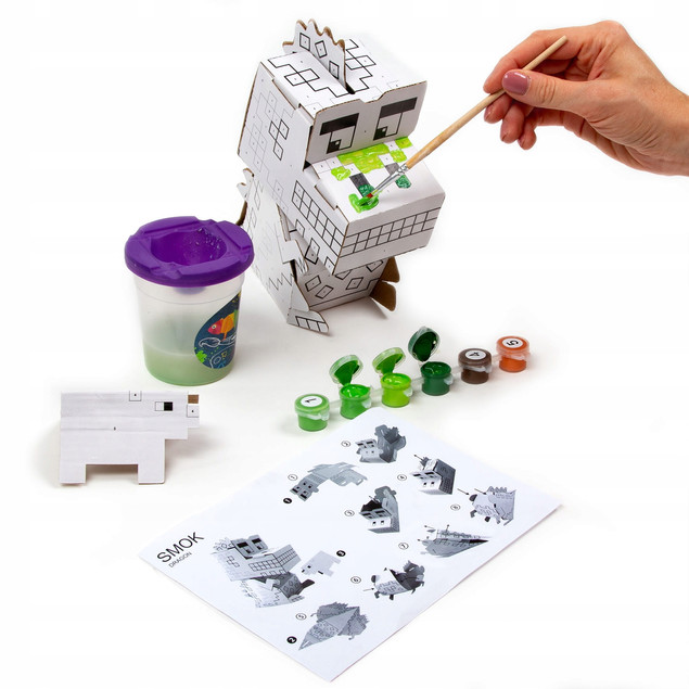 Zestaw malowania po numerach 3D Minecraft Smok Świnka – Kidea