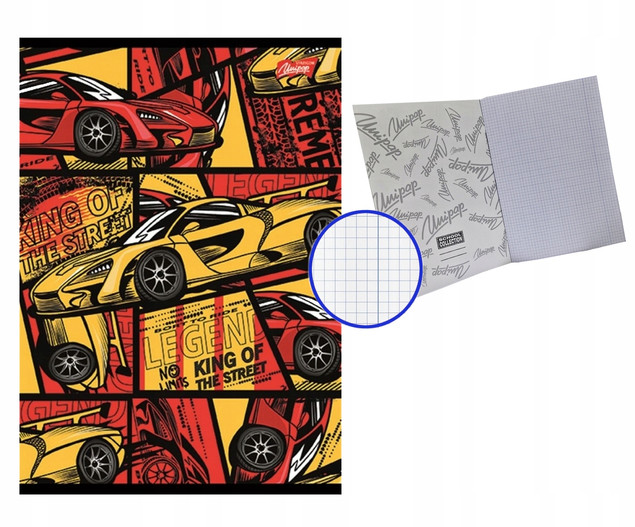 4 x UNIPAP ZESZYT A4/32 kratka z marginesem dla chłopca 5720