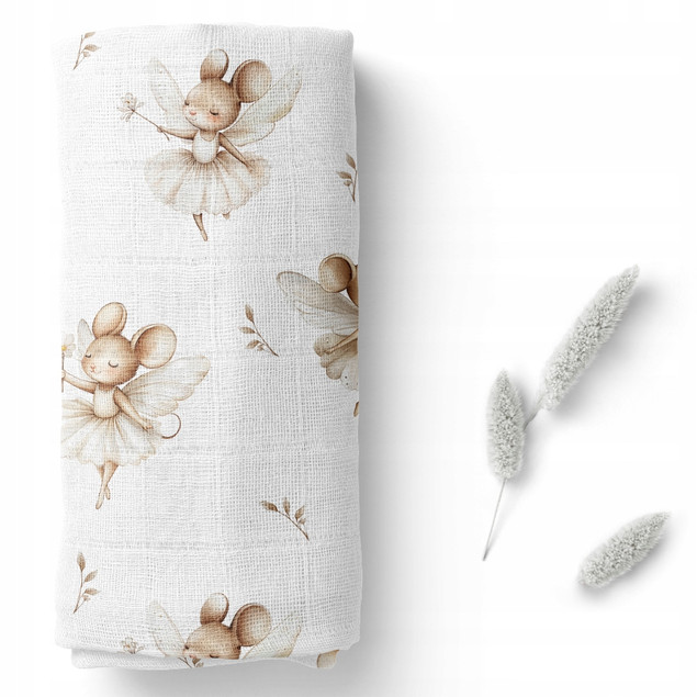 Pieluszka BAMBUSOWA Pielucha 40x40 MYSZKI Myszka Ulewajka Bocioland BL193