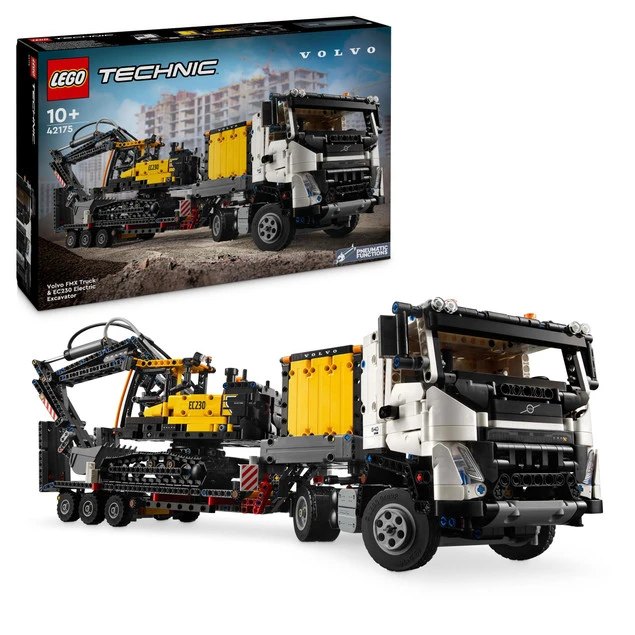 LEGO Technic 42175 Ciężarówka Volvo FMX i koparka EC230 Electric