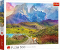 Puzzle 500 elementów. Lama w Patagonii, Ameryka Południowa