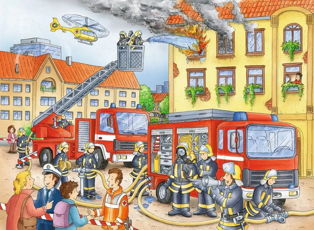 Puzzle Ravensburger 100 elementów XXL Straż Pożarna