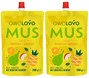 2x OwoLovo Mus JABŁKO GRUSZKA ANANAS Dla Dzieci Bez Cukrów 200g