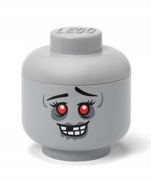 LEGO Pojemnik Mini Głowa Zombie Girl Szara 0.36L 11.5cm