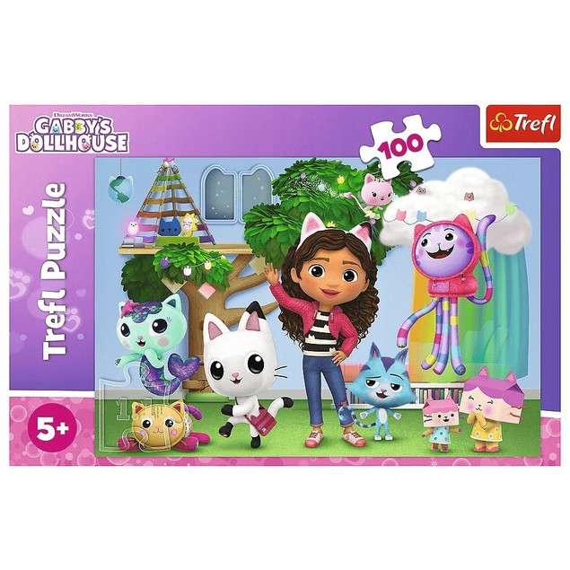 Puzzle 100 koci domek Gabi Trefl