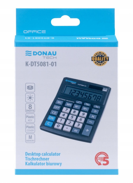 Kalkulator biurowy DONAU TECH K-DT5081-01 8-cyfrowy