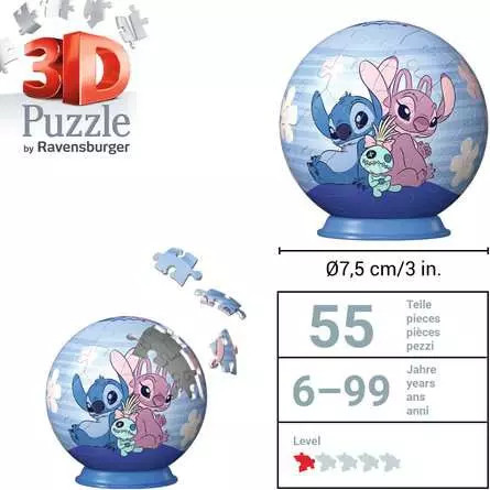 Puzzle 3D RAVENSBURGER Disney Stitch 3 Kula 11599 (54 elementy)