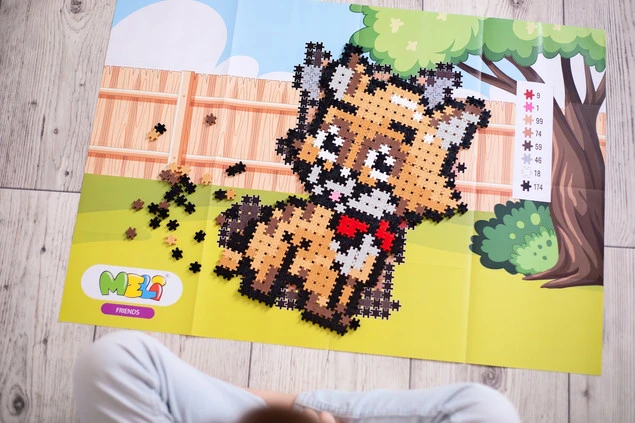 KLOCKI KONSTRUKCYJNE MELI MINIS FRIENDS 2W1 KOT PIES PUZZLE MOZAIKA 500 EL_7