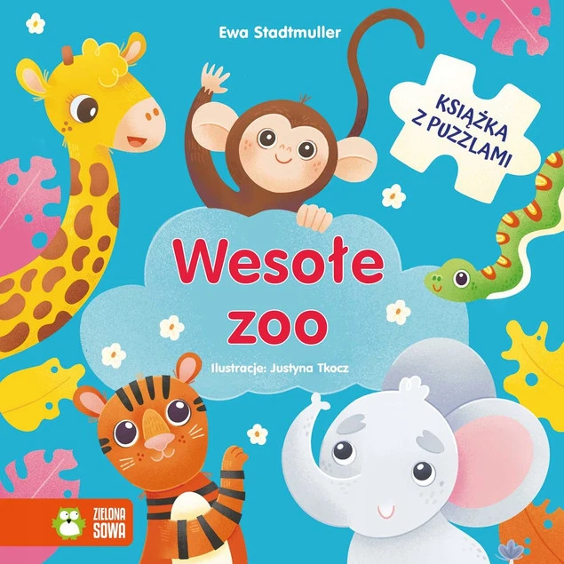 Wesołe Zoo. Książka z puzzlami Ewa Stadtmüller – Rymowanki, puzzle i kolorowanki dla dzieci