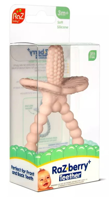 Gryzak na ząbkowanie RazBaby Soczysta Malina Plus silikon różowy