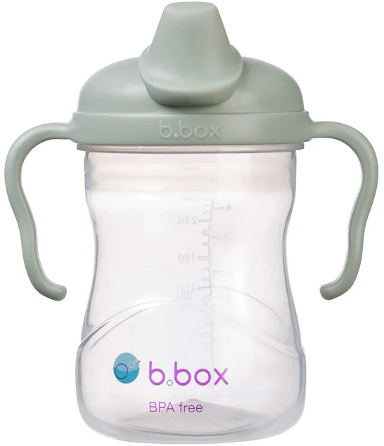 Kubek niekapek B.Box 240 ml oliwkowy 4m+ z miękkim ustnikiem_2
