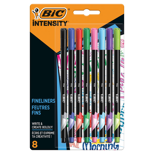 Cienkopisy Żelowe BIC Intensity Fineliner Zestaw 8 Kolorów 0.4 mm