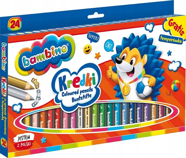 Kredki ołówkowe grube Bambino 24 szt.