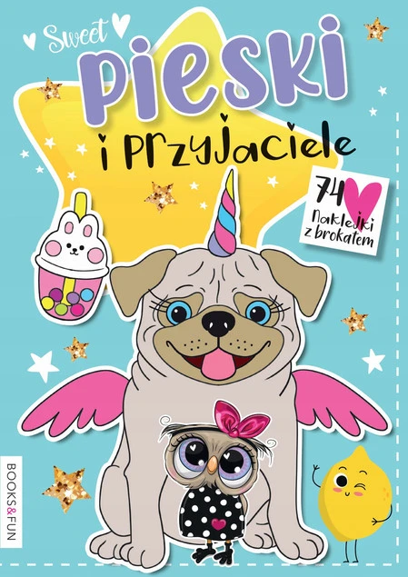 Pieski i przyjaciele – kolorowanka z brokatowymi naklejkami