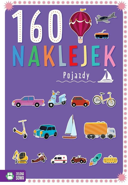 Książeczka 160 Naklejek Pojazdy dla Dzieci Kolorowanka Edukacyjna