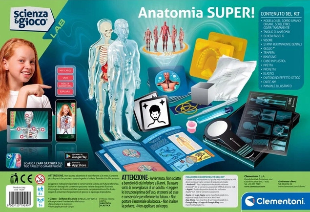 Zestaw Super ANATOMIA CZŁOWIEKA Nauka Zabawa Dla Dzieci 8+ Clementoni