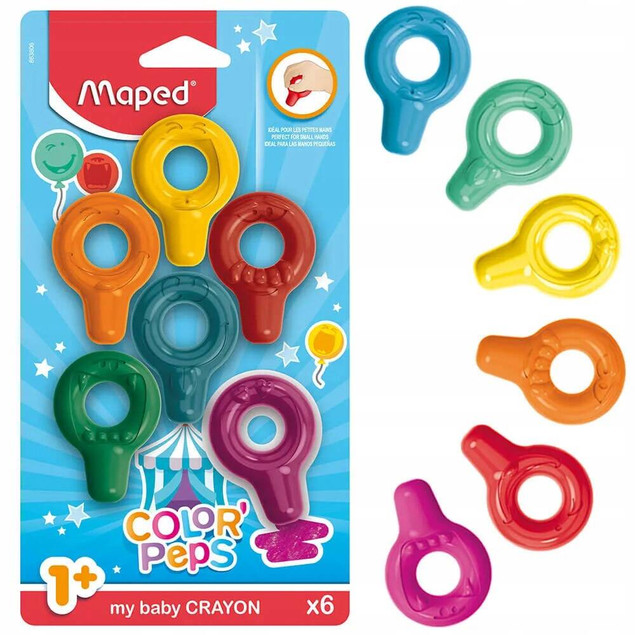 Kredki świecowe na palec Maped Color Peps My Baby 6 kolorów