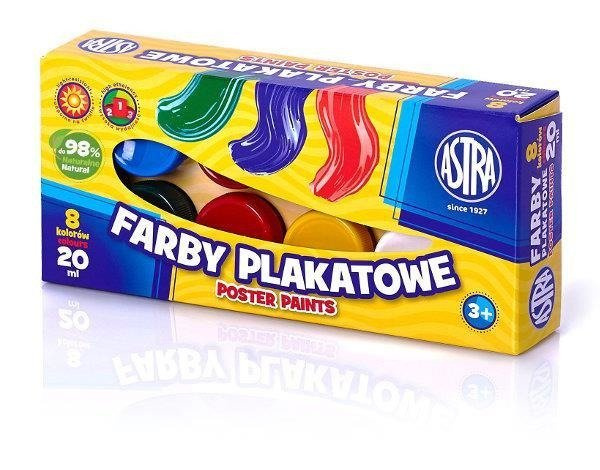Farby plakatowe 8kol 20ml ASTRA
